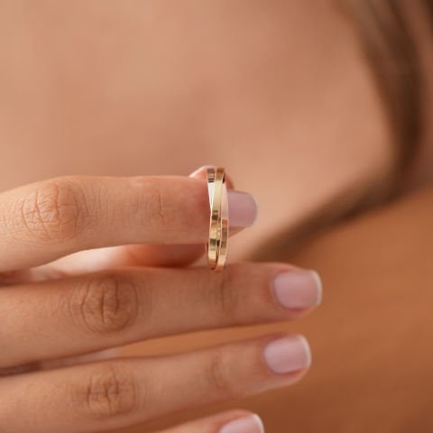 Üç Renk Taşlı Alyans