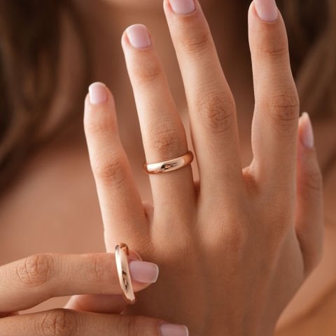 4mm Rose Klasik Bombe Alyans Çift Alyans