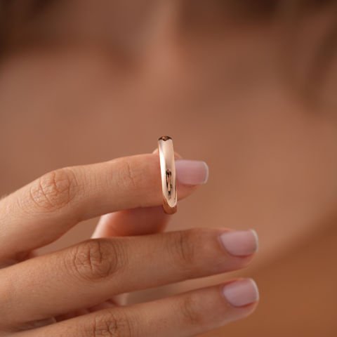 4mm Rose Klasik Bombe Alyans Sadece Bay