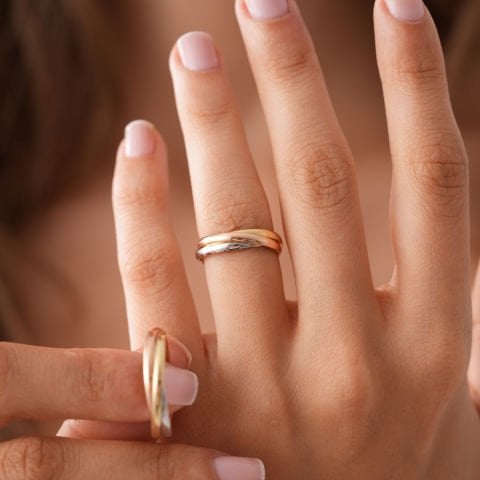 Üç Renk Taşsız Alyans