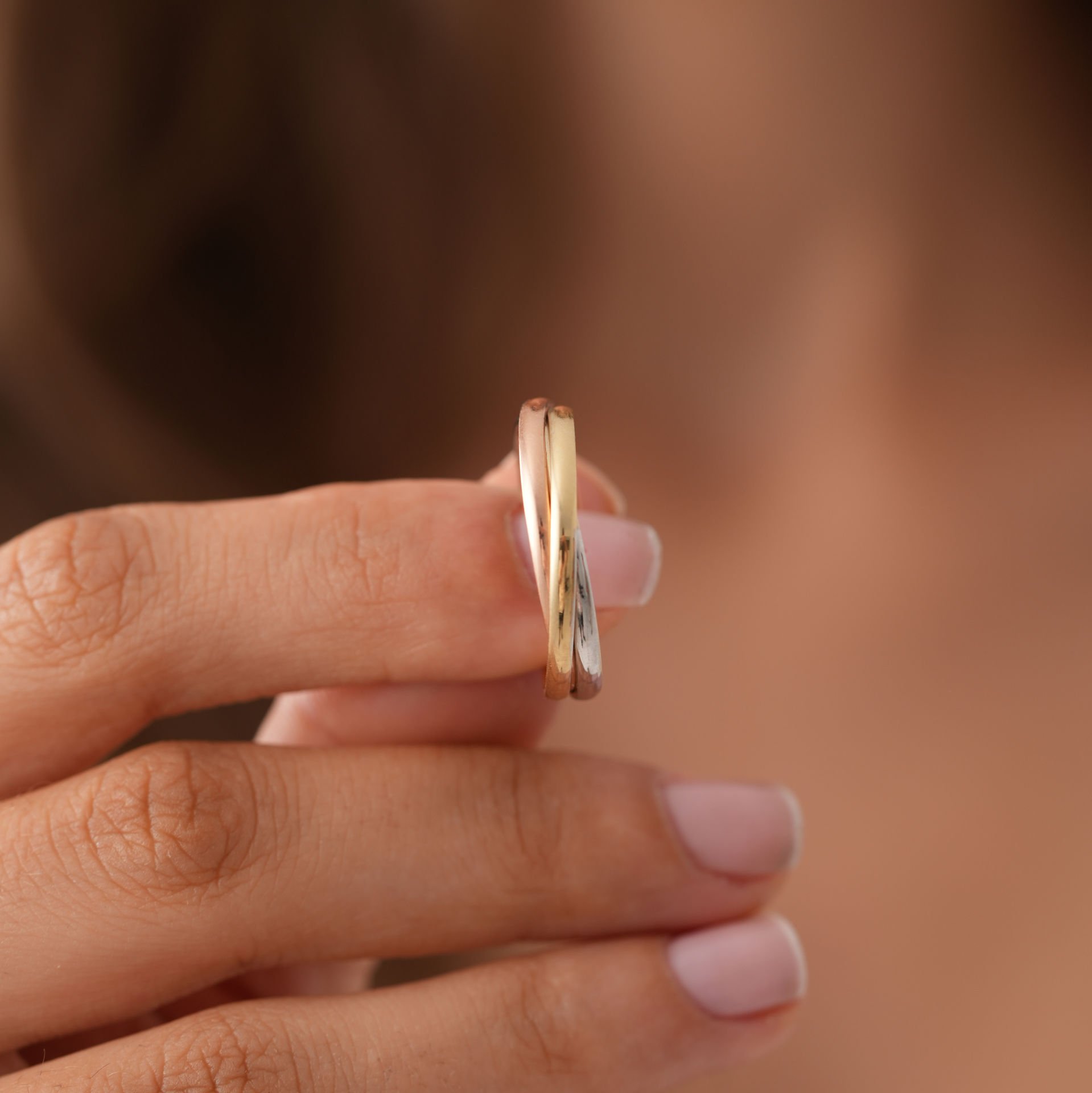 Üç Renk Taşsız Alyans Sadece Bay