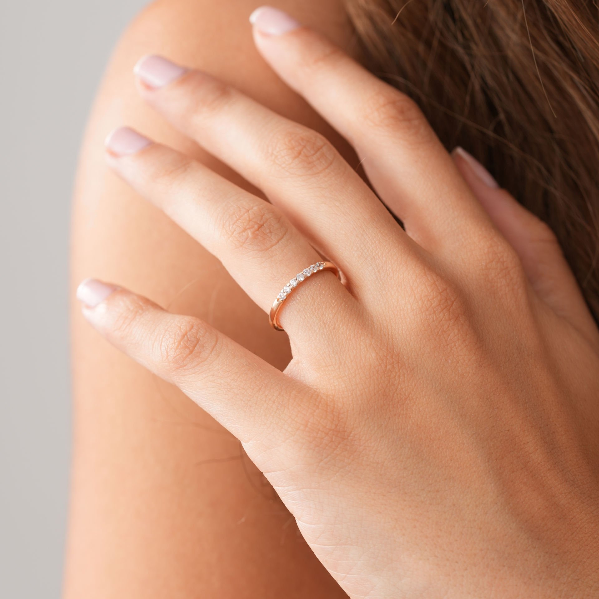 Taşlı Rose Alyans Sadece Bayan