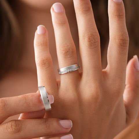 Beyaz Taşlı Alyans Çift Alyans