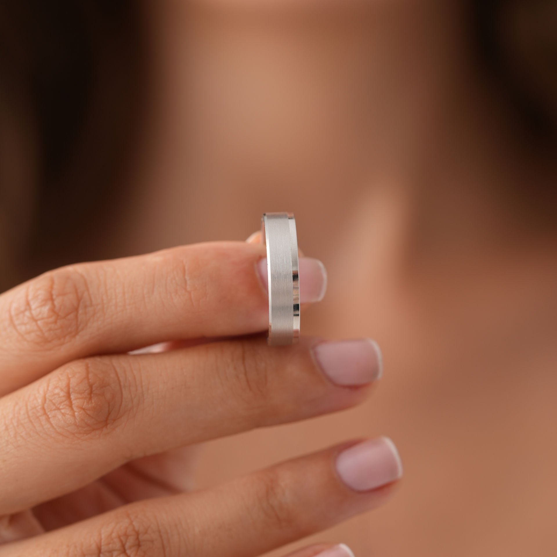 Beyaz Taşlı Alyans Sadece Bay