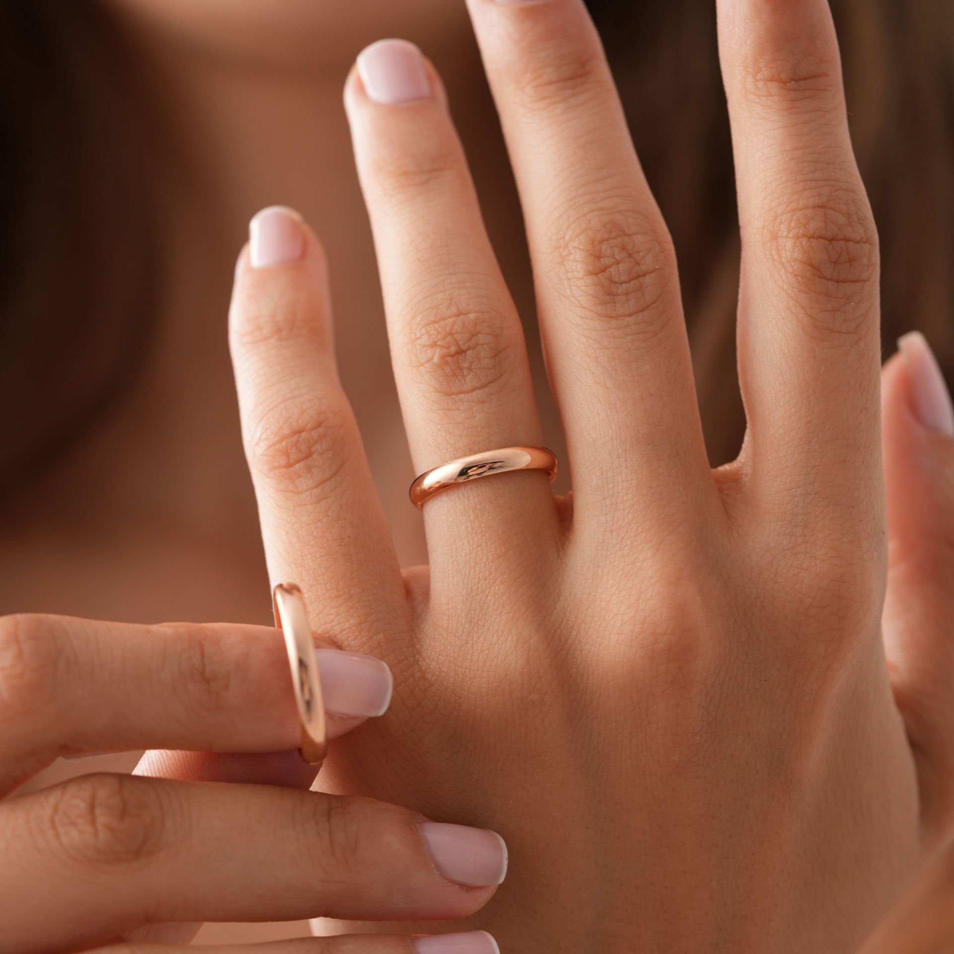 3mm Rose Klasik Bombe Alyans Çift Alyans