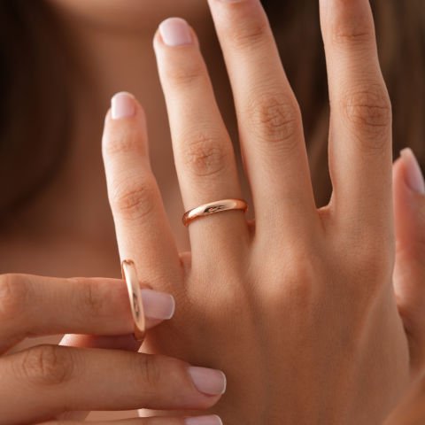 3mm Rose Klasik Bombe Alyans Çift Alyans