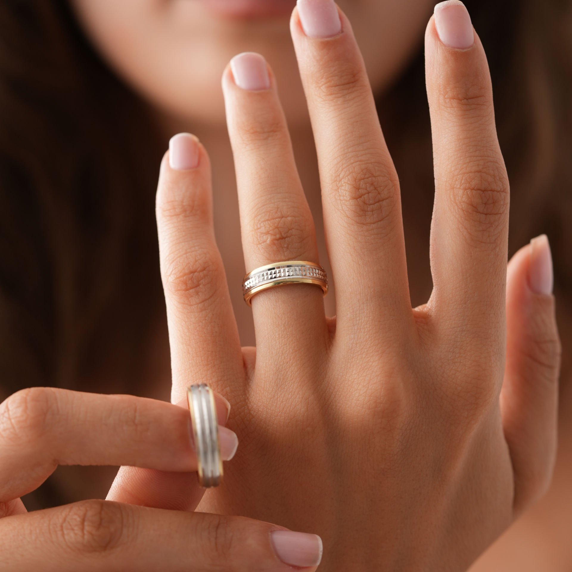 Çift Renk Taşsız Alyans