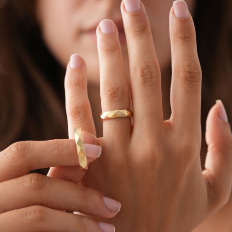 Taşsız Petek Alyans Çift Alyans