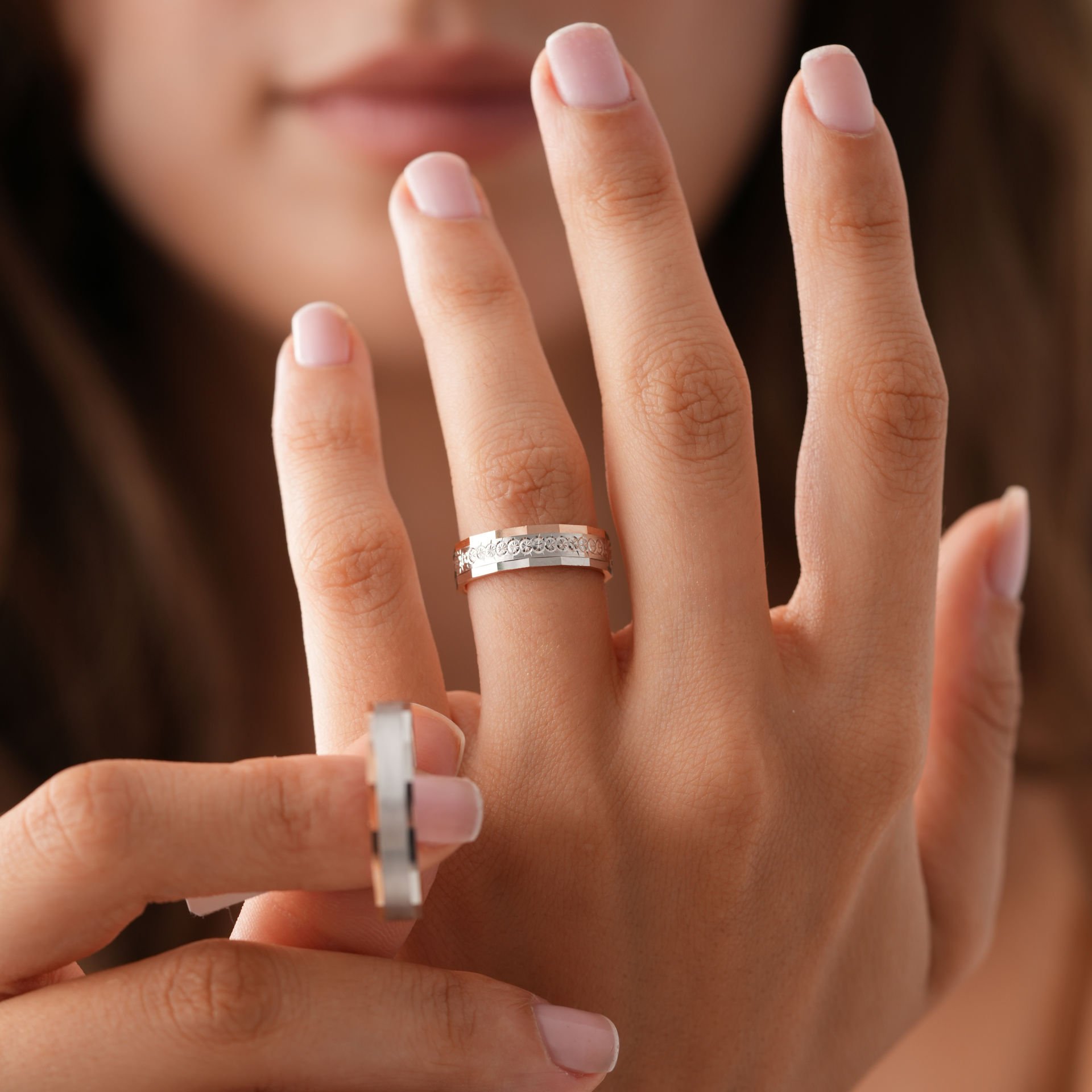 Çift Renk Taşsız Alyans