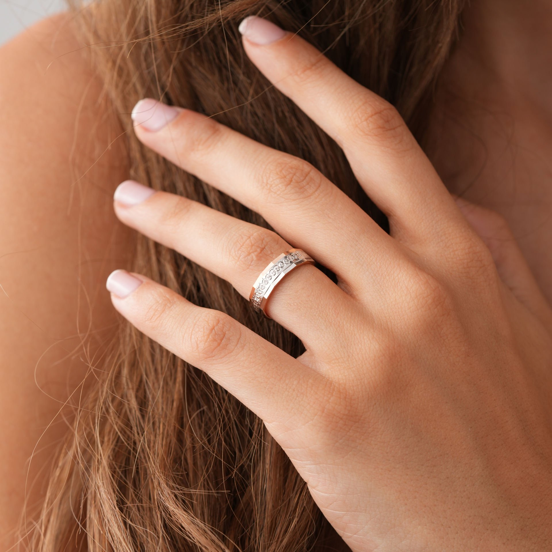 Çift Renk Taşsız Alyans Sadece Bayan