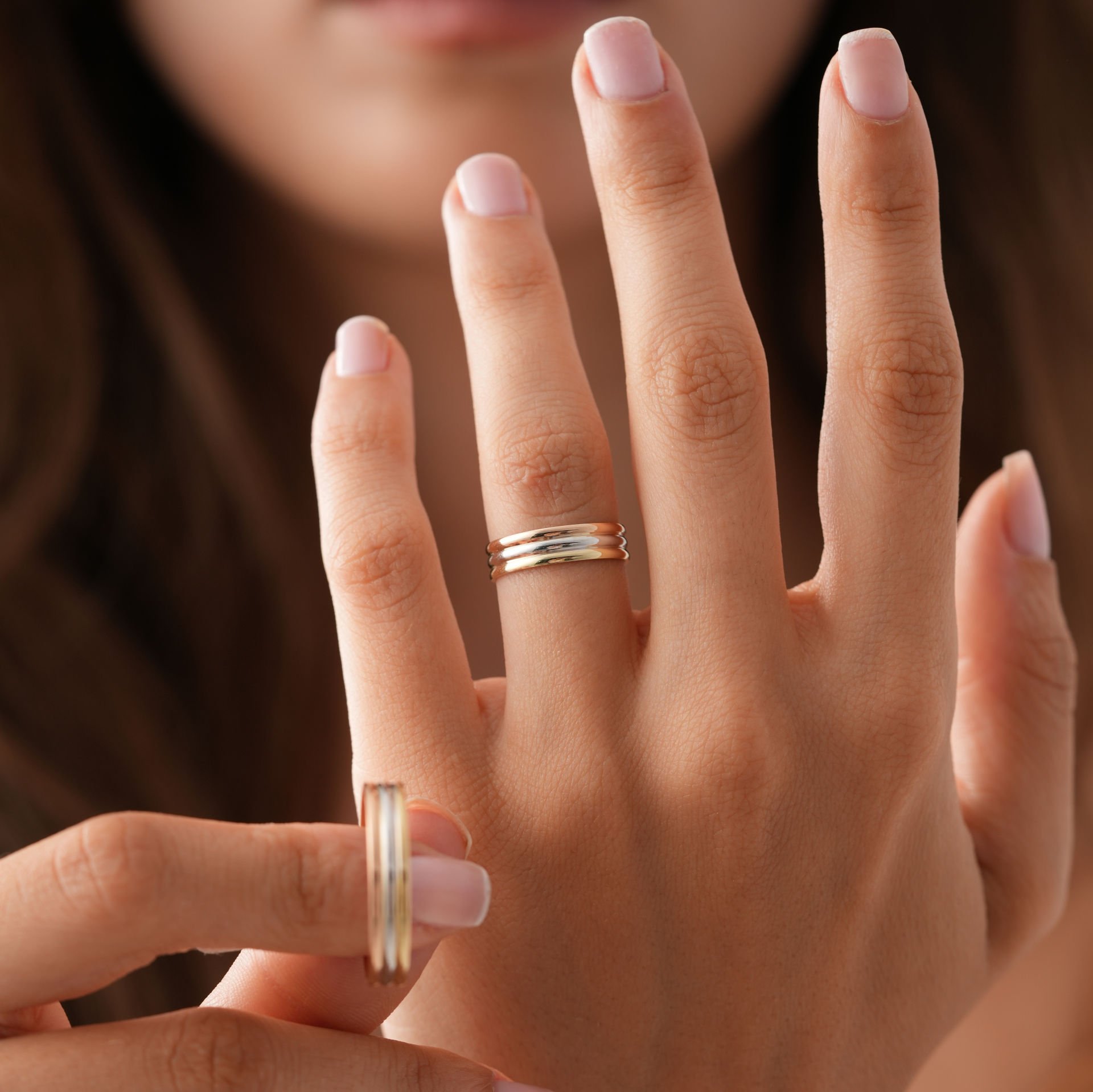 Çift Renk Taşsız Alyans