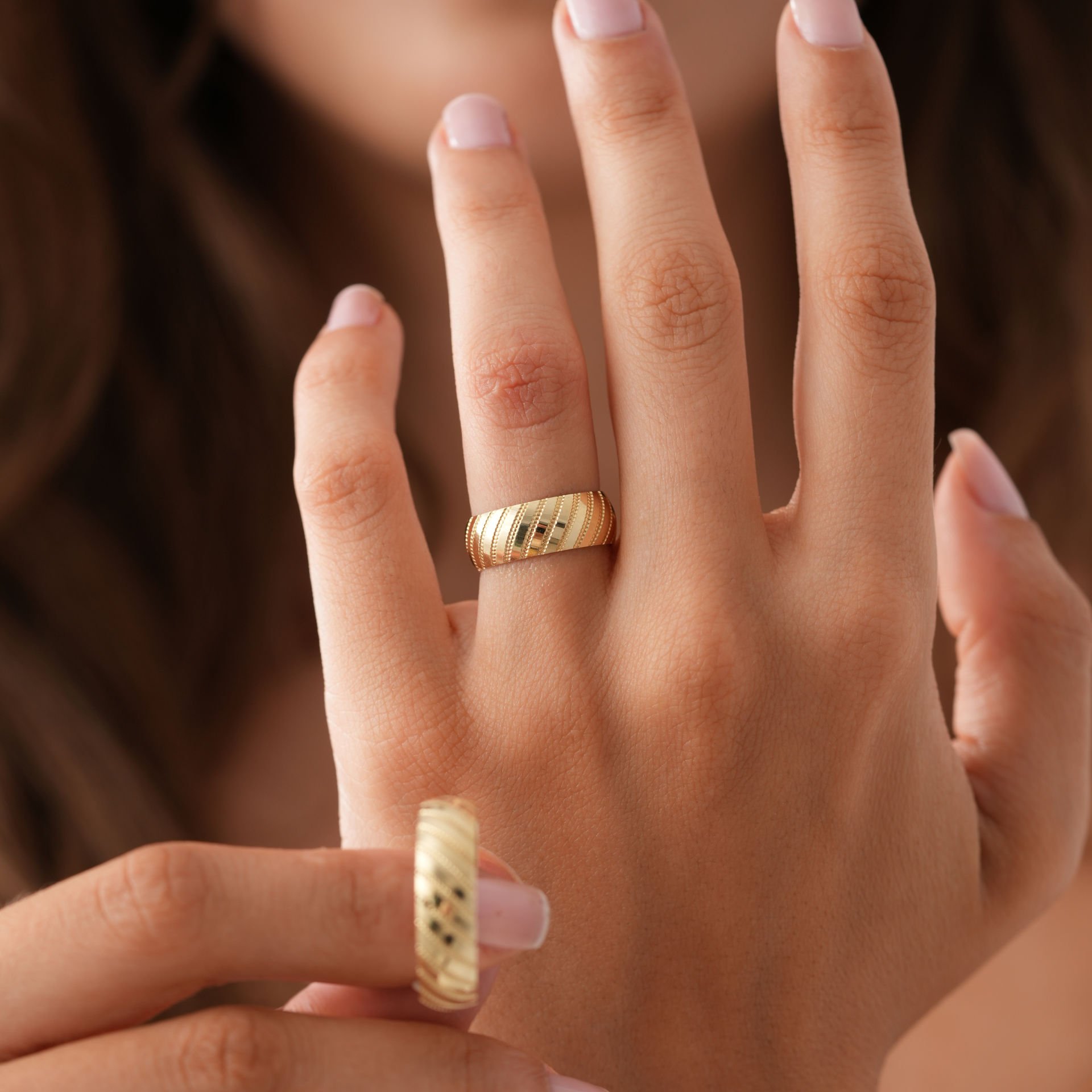 Taşsız Desenli Alyans