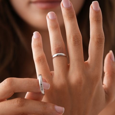 3mm Beyaz Klasik Bombe Alyans